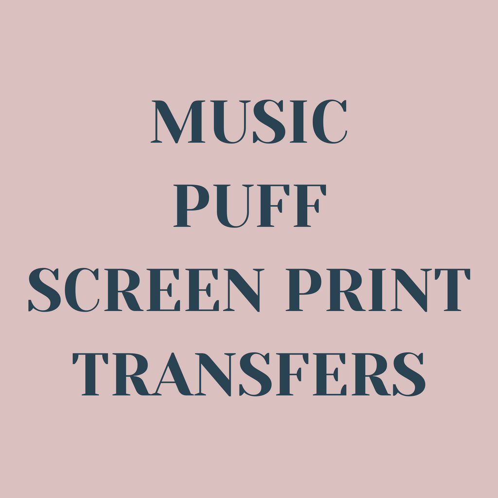 Music Puff Screen Print Transfers