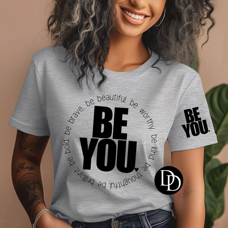 Be You With Pocket Accent (Black Ink) NOT RESTOCKING *Screen Print Transfer*