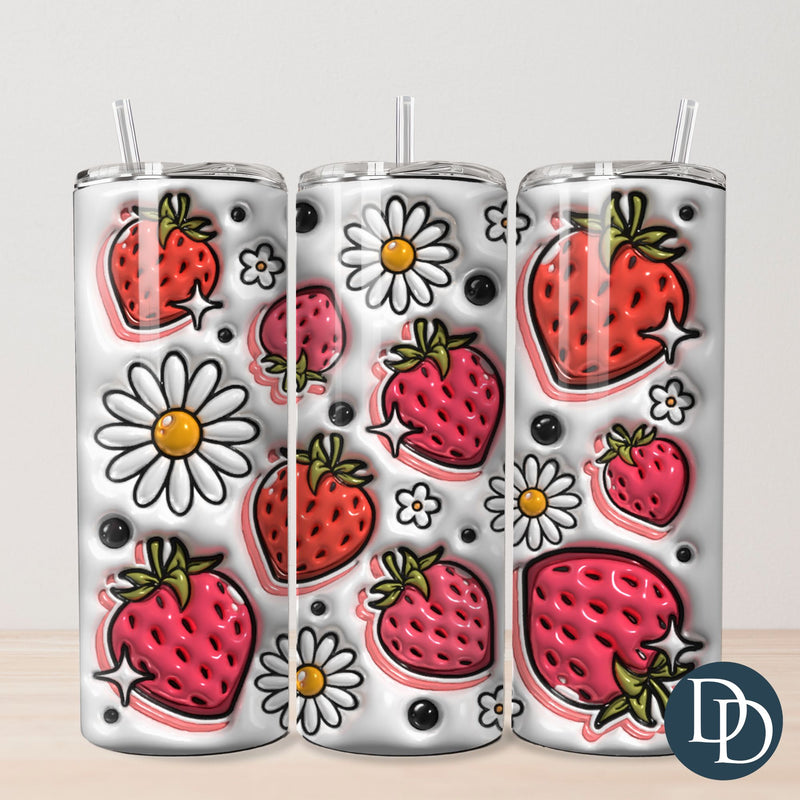 3D Strawberries Tumbler Print  *Sublimation Print Transfer*
