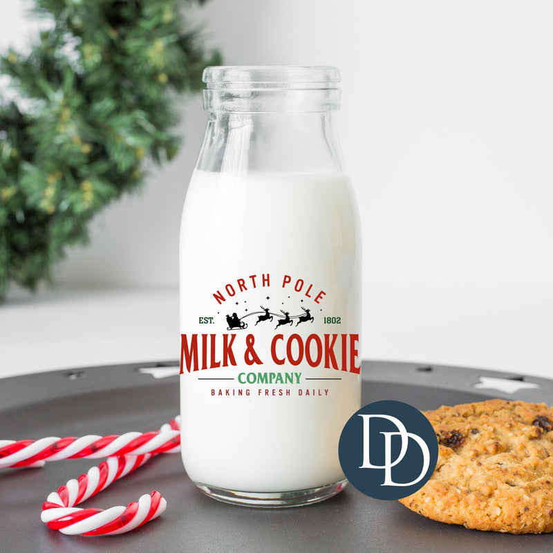 North Pole Milk And Cookie Co UV DTF Milk Bottle Decal