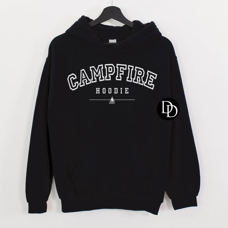 Campfire Hoodie (White Ink)  *Puff Screen Print Transfer*