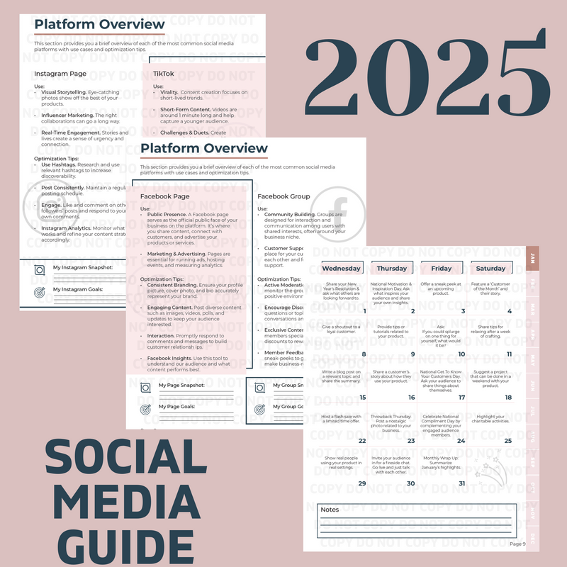 2025 Social Media Guide/Planner *Digital Download*