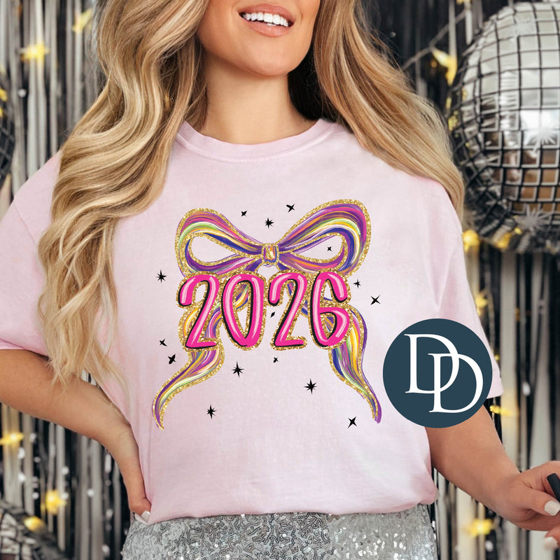 2026 Bow Faux Glitter *DTF Transfer*