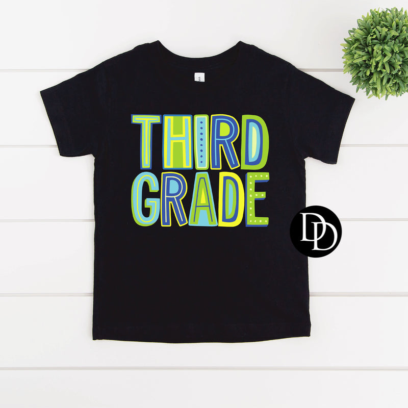 Blue Green Third Grade *DTF Transfer*