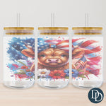 Patriotic Highland Cow Tumbler Print *Sublimation Print Transfer*