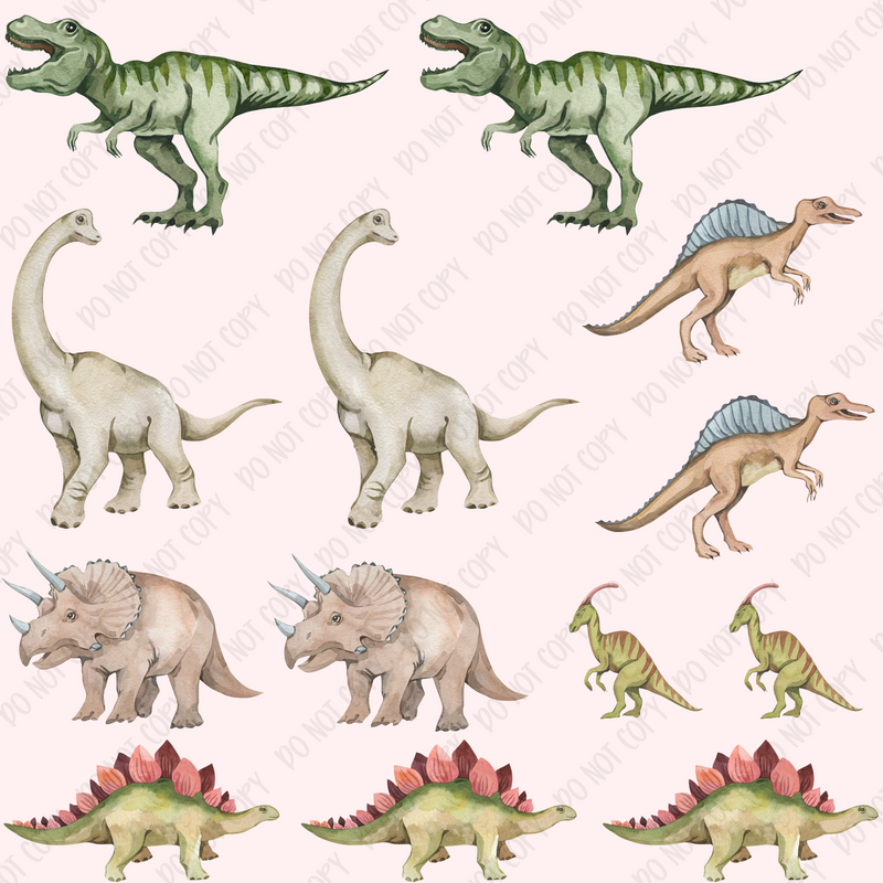 Watercolor Dinos Element Sheet UV DTF