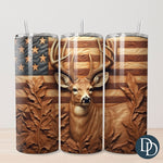 3D Deer Flag Tumbler Print *Sublimation Print Transfer*