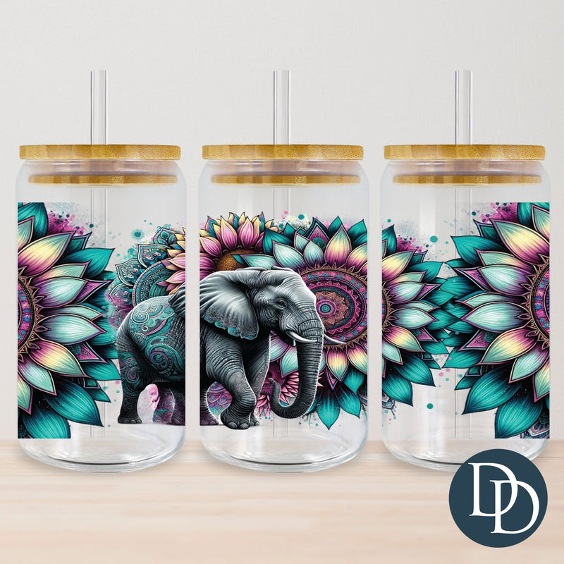 Elephant Mandala UV DTF Cup Wrap