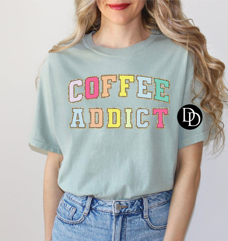 Coffee Addict Faux Patches *DTF Transfer*
