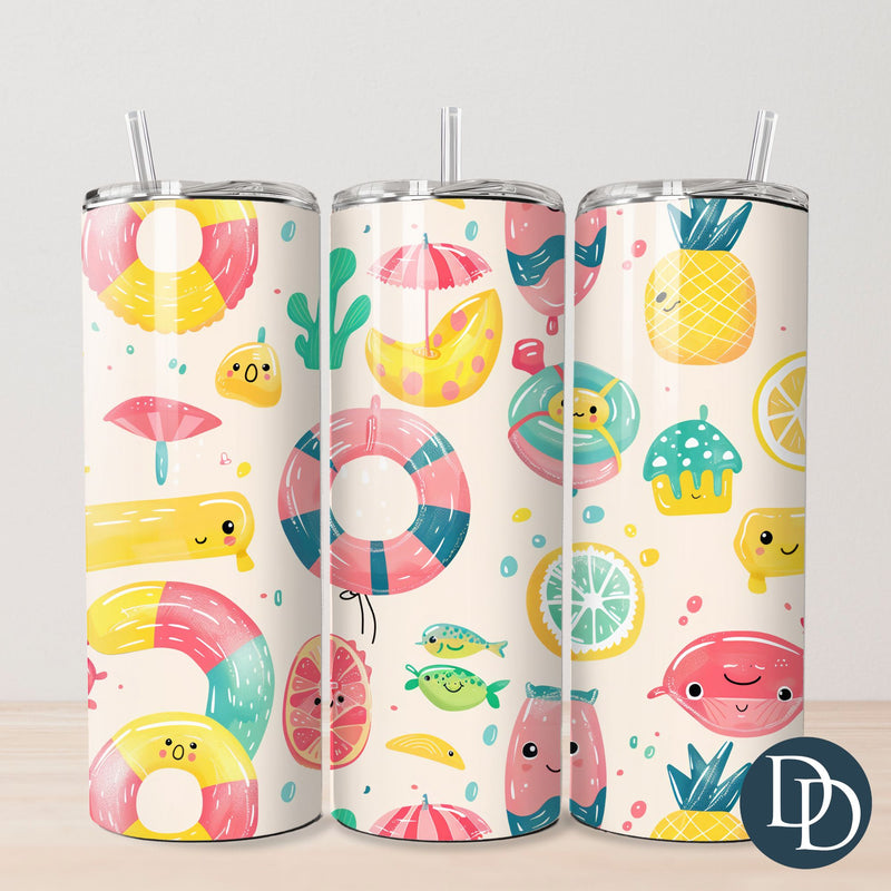 Summer Floaties Tumbler Print *Sublimation Print Transfer*