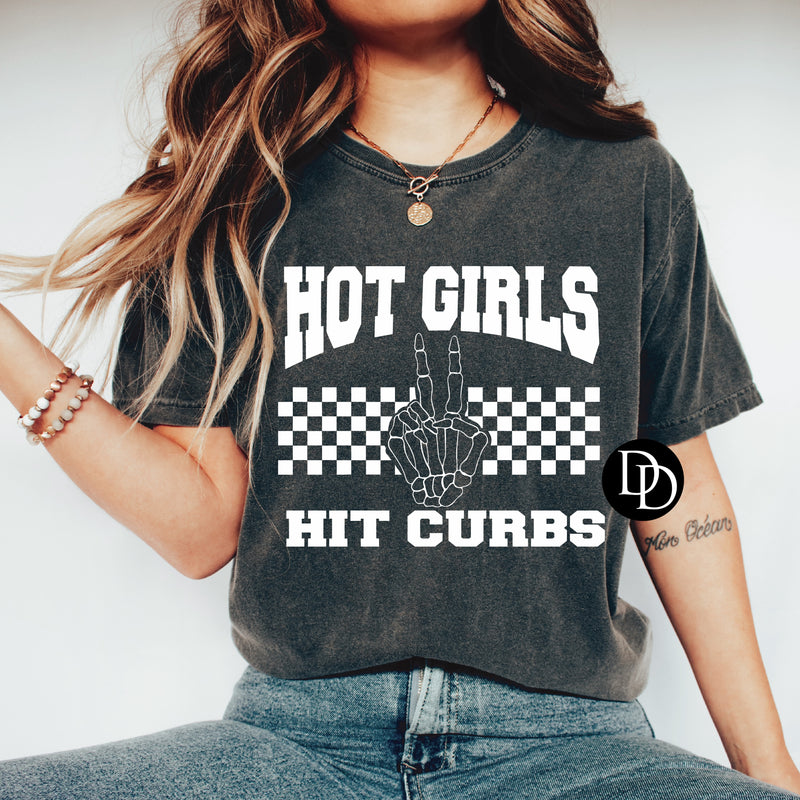 Hot Girls Hit Curbs (White Ink) - NOT RESTOCKING - *Screen Print Transfer*