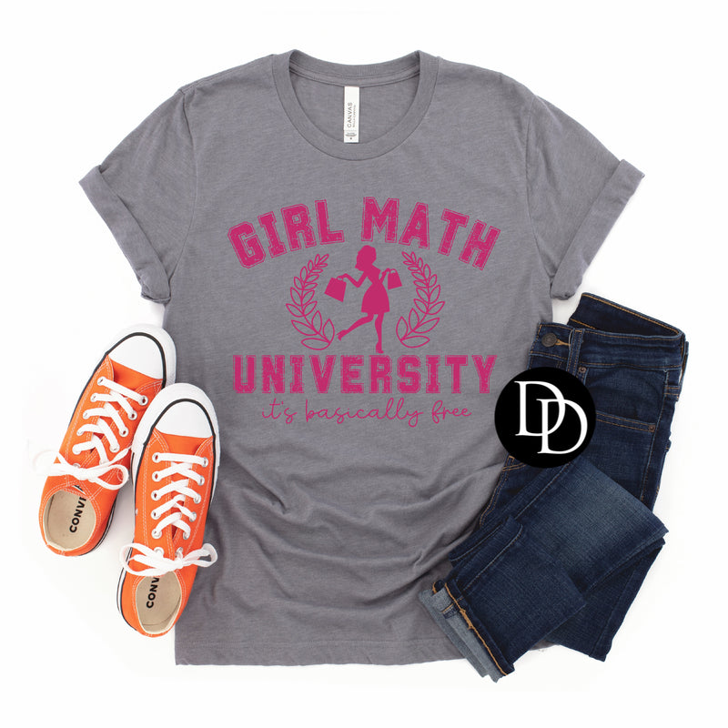 Girl Math (Hot Pink Ink)  *Screen Print Transfer*