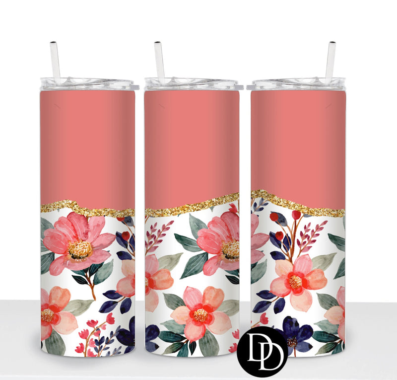 Pink Split Floral *Sublimation Print Transfer*
