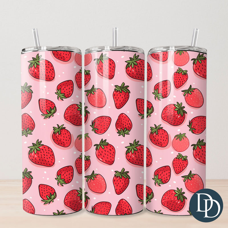 Strawberry Doodles Tumbler Print *Sublimation Print Transfer*