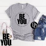 Be You With Pocket Accent (Black Ink) NOT RESTOCKING *Screen Print Transfer*