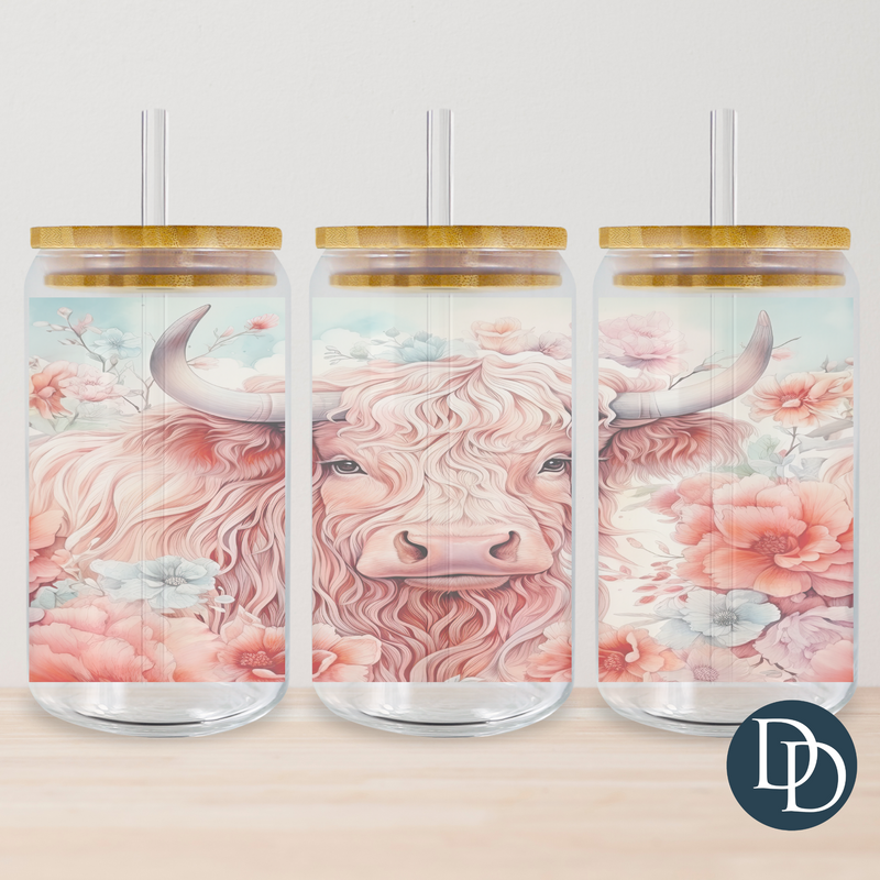 Whimsy Highland Cow Tumbler Print  *Sublimation Print Transfer*