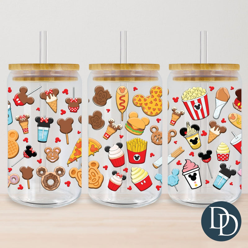 Cartoon Mouse Snacks UV DTF Cup Wrap