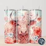 Whimsy Highland Cow Tumbler Print  *Sublimation Print Transfer*