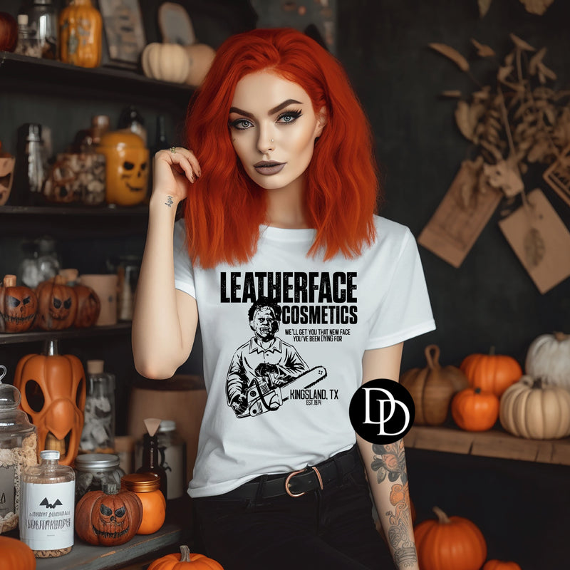 Leatherface Cosmetics (Black Ink)  *Screen Print Transfer*