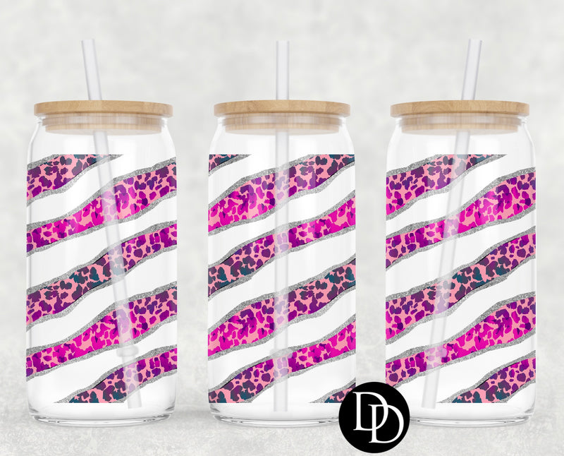 Pink Leopard Glitter UV DTF Cup Wrap