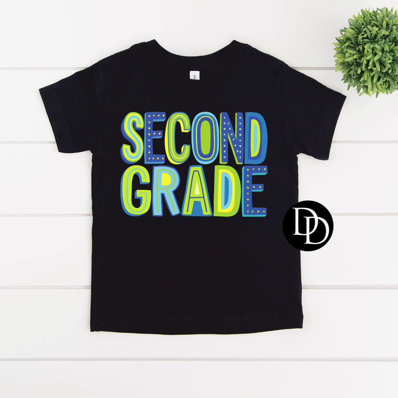 Blue Green Second Grade *DTF Transfer*