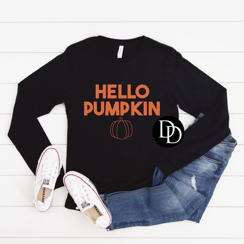 Hello Pumpkin (Bright Orange Ink)*Screen Print Transfer*