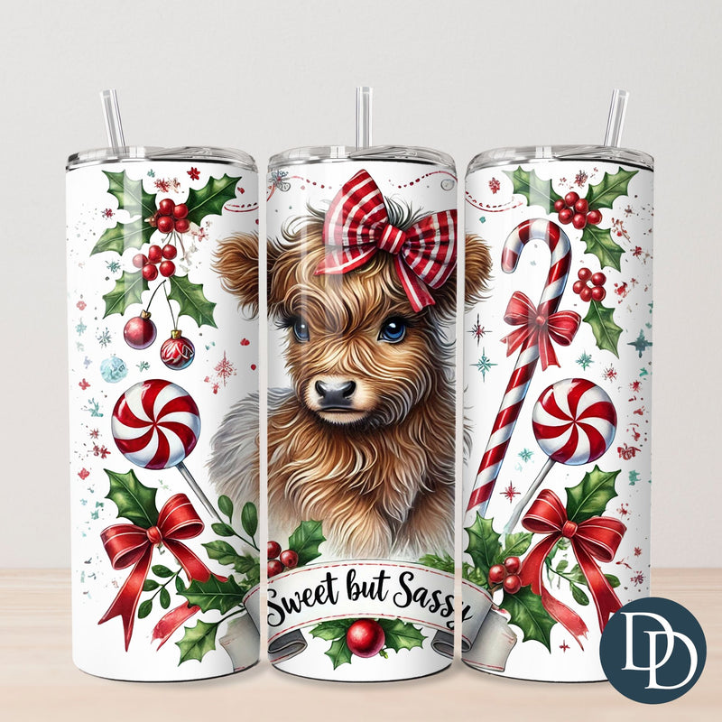 Sweet But Sassy Highland *UV DTF Tumbler Wrap*