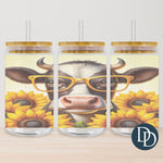 Sunflower Cow Tumbler Print *Sublimation Print Transfer*