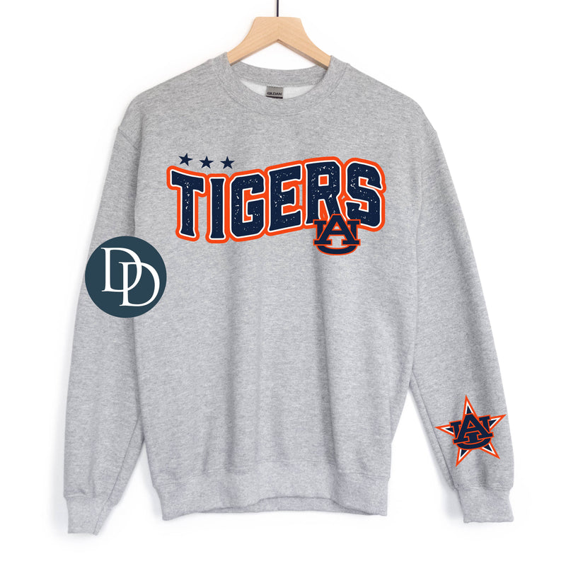 AU Tigers Wavy Stars With Sleeve Accent *DTF Transfer*