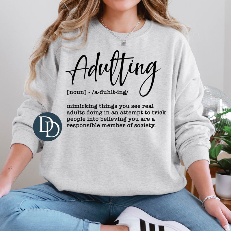 Adulting Definition (Black Ink) *Screen Print Transfer*