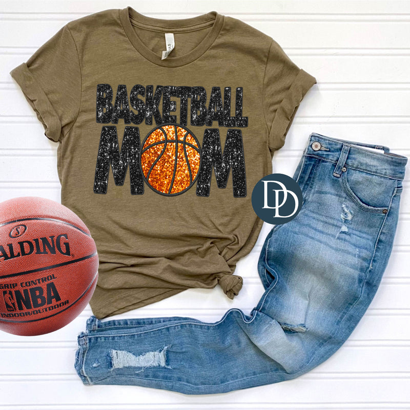 Basketball Mom Faux Sequin Embroidery *DTF Transfer*