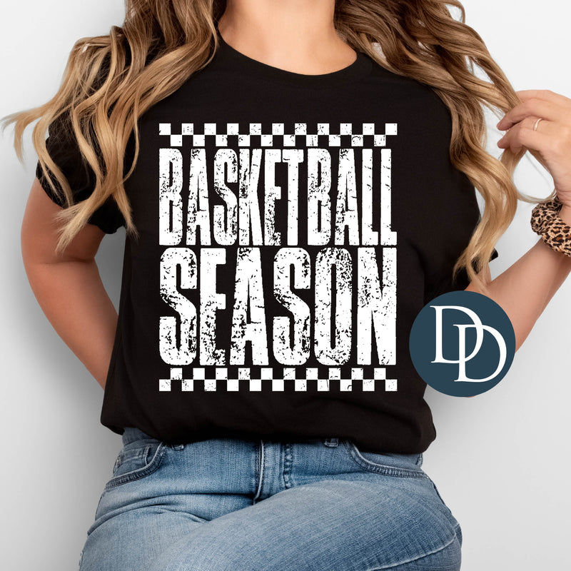 Basketball Season Distressed Checkered *DTF Transfer*