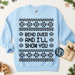 Bend Over Oversized Ugly Christmas Sweater (Black Ink) *Screen Print Transfer*