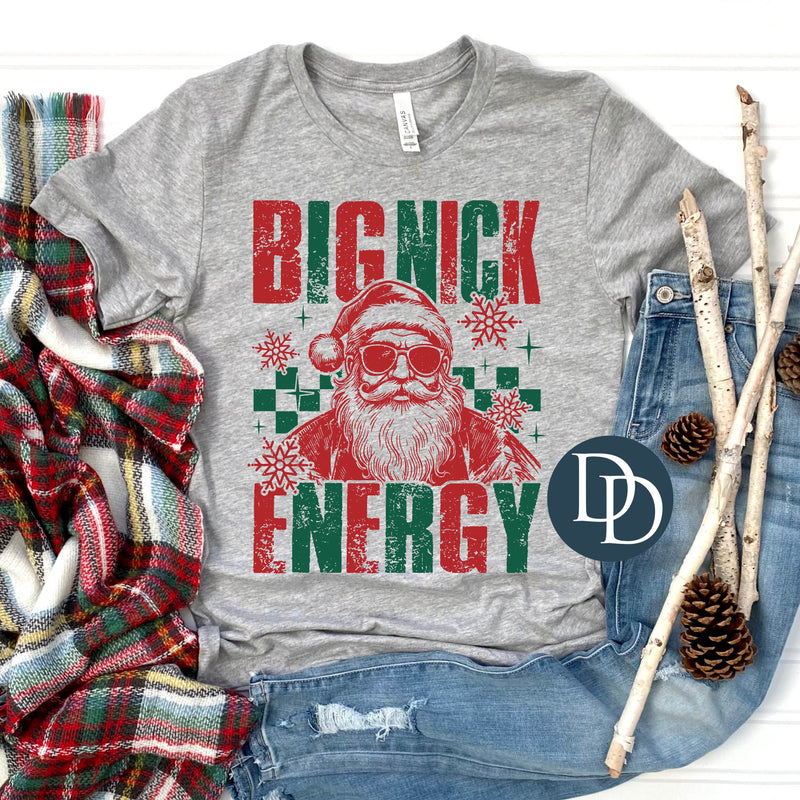 OVERSIZED Big Nick Energy Checkered Santa *DTF Transfer*