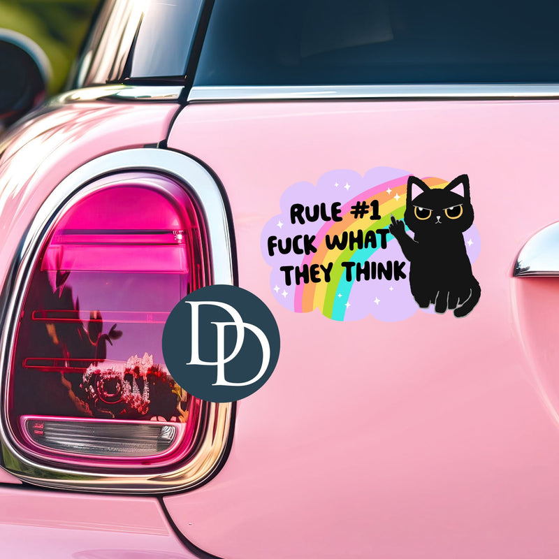 Black Kitty Fck What They Think *UV DTF Decal*