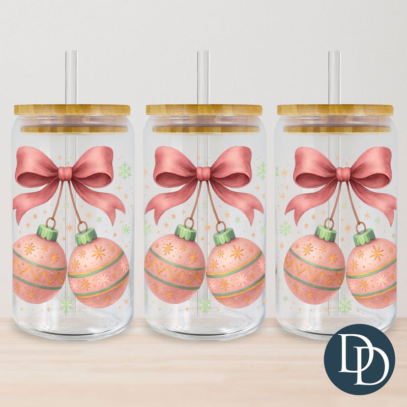 Blush Christmas Baubles *UV DTF Cup Wrap*