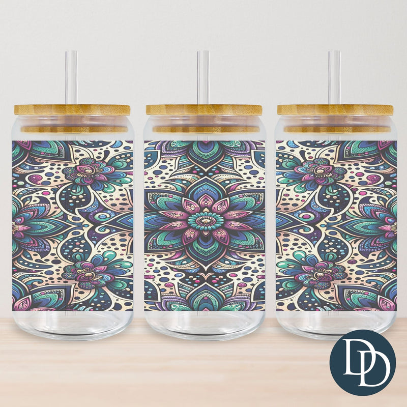 Boho Floral Mandala Tumbler Print *Sublimation Print Transfer*