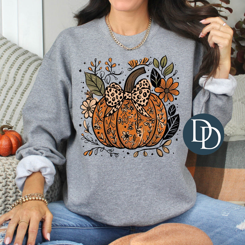 Boho Leopard Bow Pumpkin *DTF Transfer*