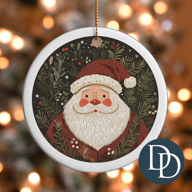 Boho Pine Needle Santa *UV DTF Ornament Decal*