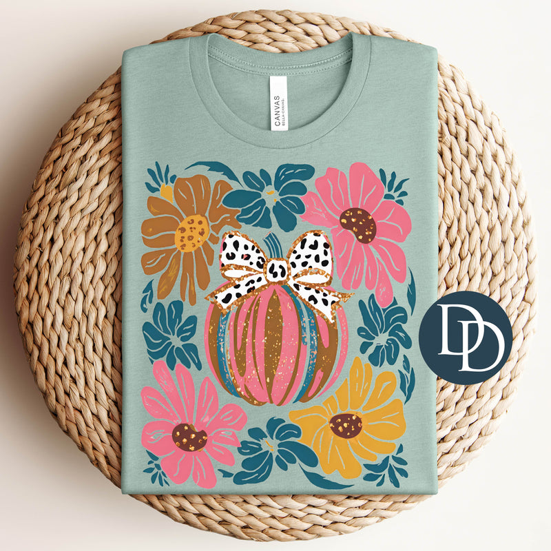 OVERSIZED Boho Pumpkin Leopard Bow *DTF Transfer*