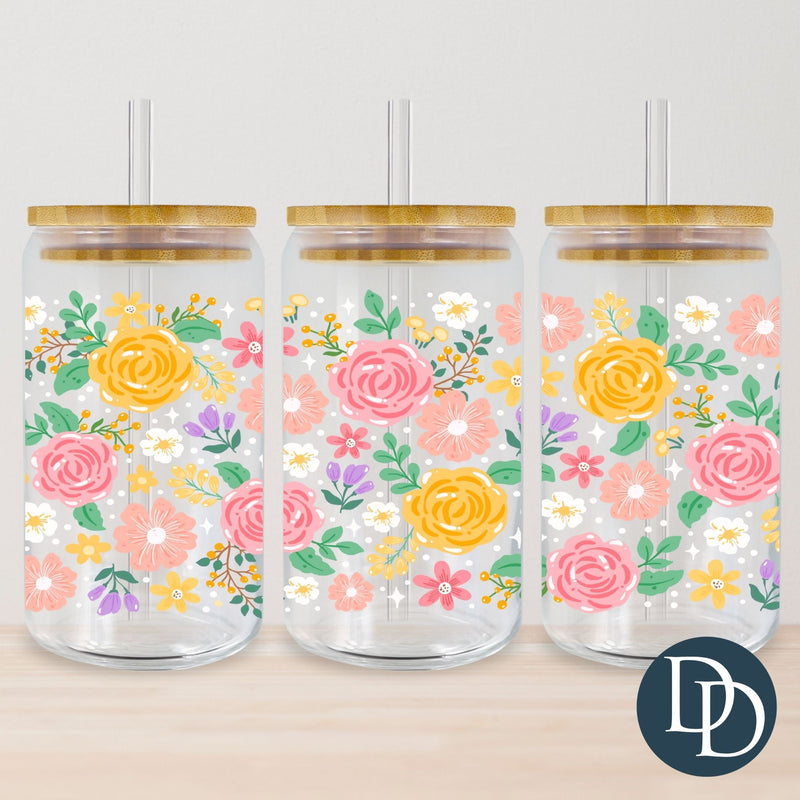 Bold Colorful Roses *UV DTF Cup Wrap*