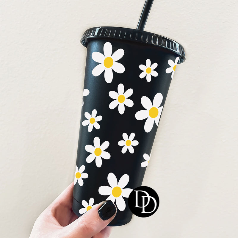 Dapper Wrapping Simple Daisy 24oz Permanent Vinyl Cold Cup Wrap – Dapper Designs