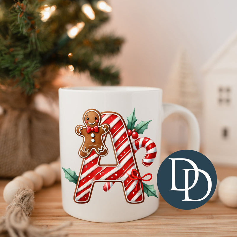 Candy Cane Letter *UV DTF Mug Decals*