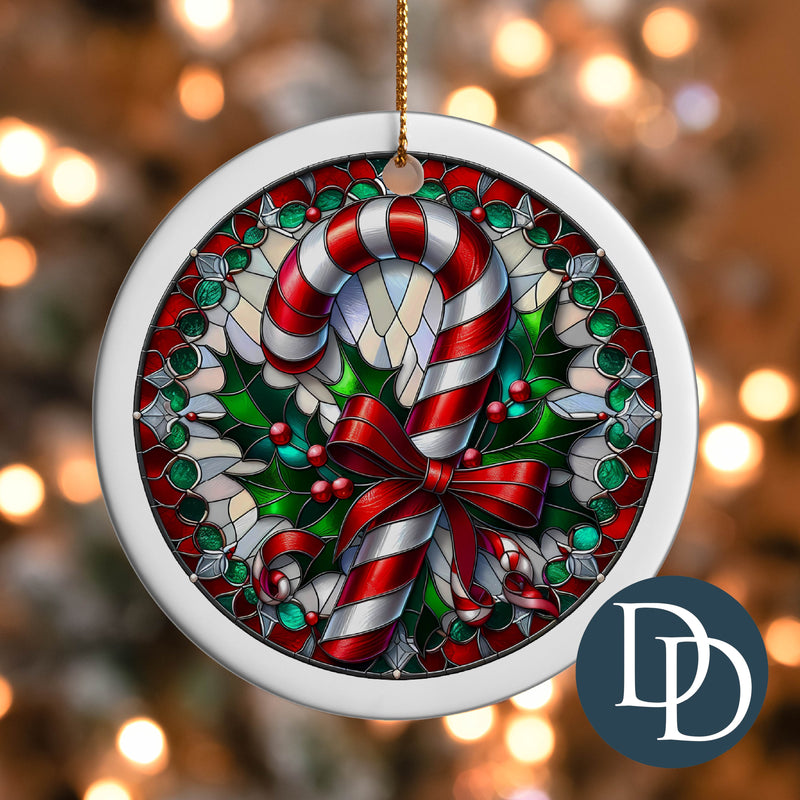 Candy Cane Stained Glass *UV DTF Ornament Decal*