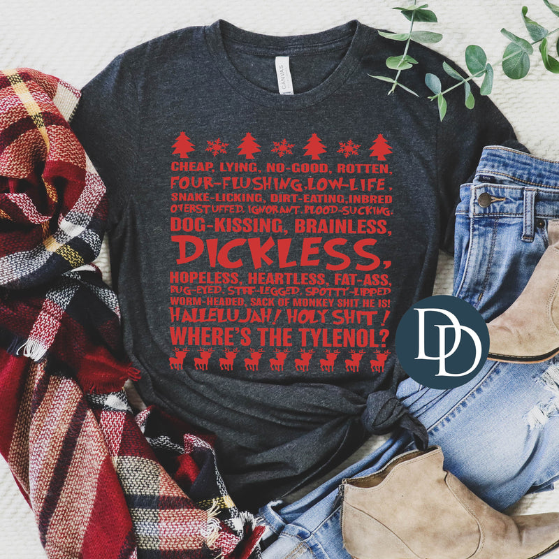 Cheap Lying No Good Christmas (Fire Red Ink) *Screen Print Transfer*