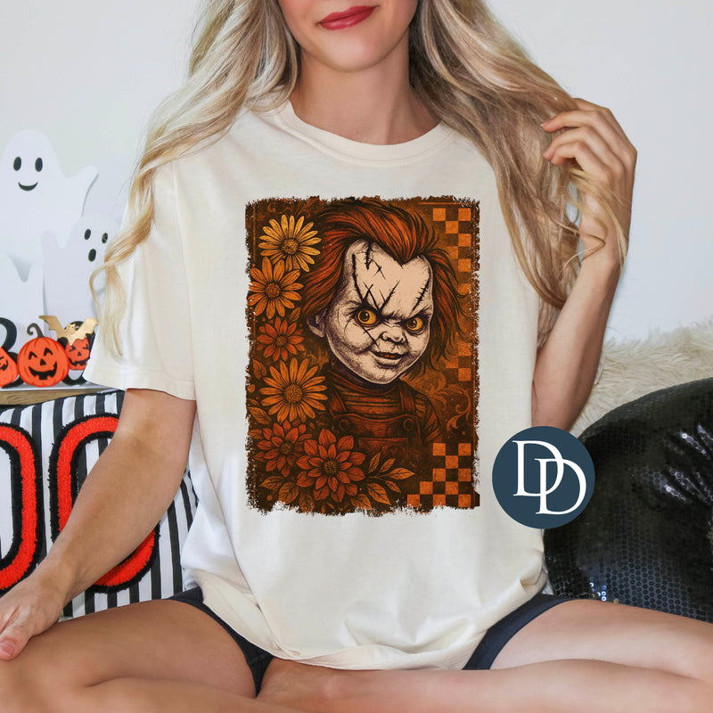 OVERSIZED Checkered Floral Chuck *DTF Transfer*