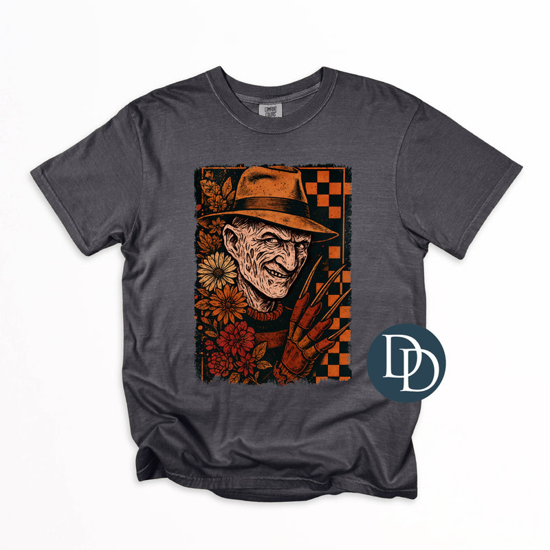 OVERSIZED Checkered Floral Fred *DTF Transfer*