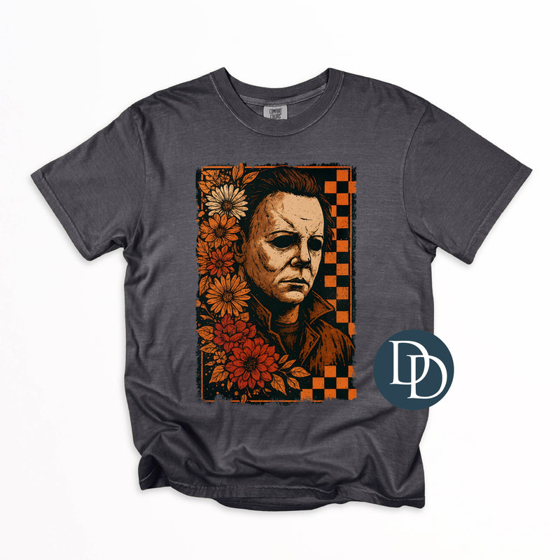 OVERSIZED Checkered Floral Mike *DTF Transfer*