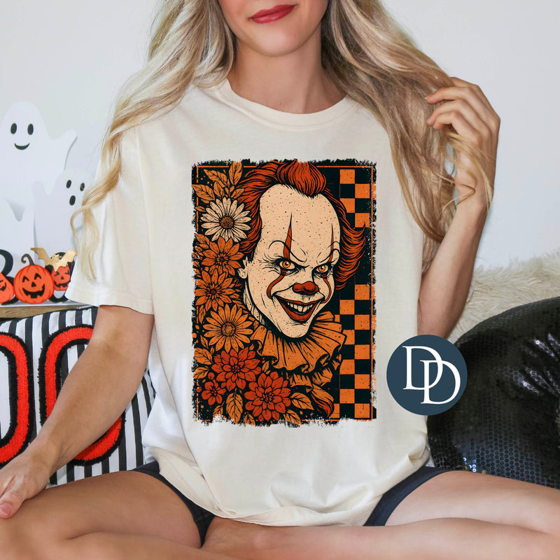 OVERSIZED Checkered Floral Penny *DTF Transfer*