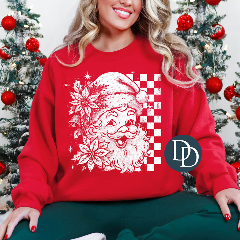 Checkered Vintage Santa Claus *DTF Transfer*